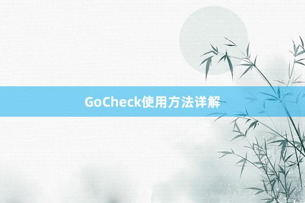 GoCheck使用方法详解