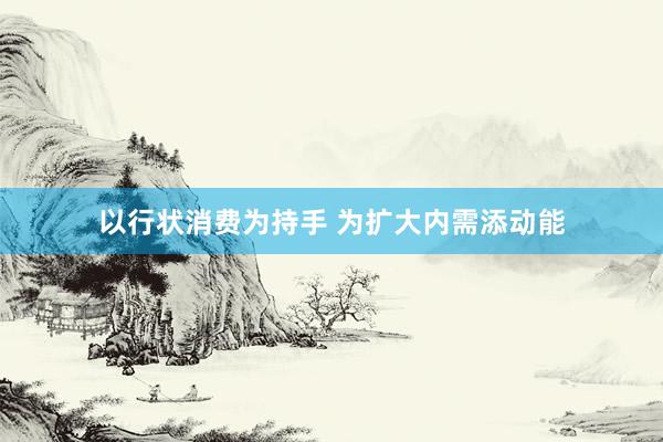 以行状消费为持手 为扩大内需添动能